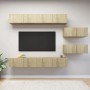 6-teiliges Wohnzimmermöbelset aus Sonoma-Eiche von vidaXL, TV-Möbel - Ref: Foro24-3079043, Preis: 245,62 €, Rabatt: %