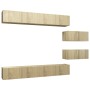 6-teiliges Wohnzimmermöbelset aus Sonoma-Eiche von vidaXL, TV-Möbel - Ref: Foro24-3079043, Preis: 245,62 €, Rabatt: %