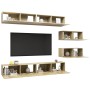 6-teiliges Wohnzimmermöbelset aus Sonoma-Eiche von vidaXL, TV-Möbel - Ref: Foro24-3079043, Preis: 245,62 €, Rabatt: %