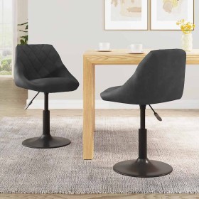 Sillas de comedor giratorias 2 uds terciopelo negro