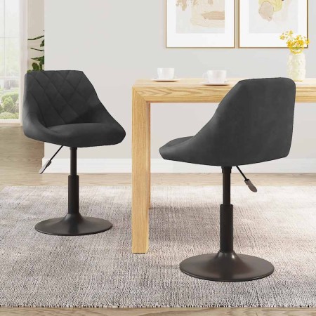 Sillas de comedor giratorias 2 uds terciopelo negro