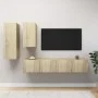 Living room TV set, 4 pieces, engineered wood, Sonoma oak. by vidaXL, TV Furniture - Ref: Foro24-3079047, Price: 162,68 €, Di...