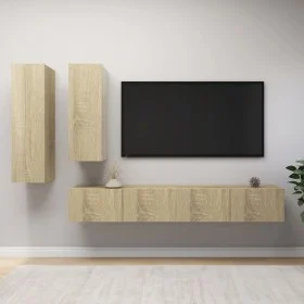 Juego de muebles de salón 4 piezas roble Sonoma de vidaXL, Muebles TV - Ref: Foro24-3079048, Precio: 180,56 €, Descuento: %