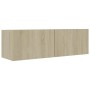 4-teiliges Wohnzimmermöbel-Set aus Sonoma-Eiche von vidaXL, TV-Möbel - Ref: Foro24-3079048, Preis: 180,27 €, Rabatt: %