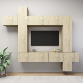 Set muebles de salón TV 9 piezas madera ingeniería roble Sonoma de vidaXL, Muebles TV - Ref: Foro24-3079053, Precio: 353,22 €...