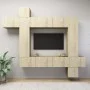 Set muebles de salón TV 9 piezas madera ingeniería roble Sonoma de vidaXL, Muebles TV - Ref: Foro24-3079053, Precio: 359,75 €...