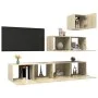 4-teiliges Wohnzimmermöbel-Set aus Sonoma-Eiche von vidaXL, TV-Möbel - Ref: Foro24-3079051, Preis: 153,67 €, Rabatt: %