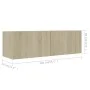 9-teiliges Parkett-Wohnzimmermöbel-Set aus Holzwerkstoff Sonoma Eiche von vidaXL, TV-Möbel - Ref: Foro24-3079053, Preis: 359,...
