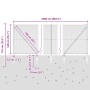 Reja con postes Gris 1.4 x 25 m Acero recubierto de PVC
