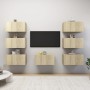 Juego de muebles de salón 7 pzas roble Sonoma 30,5x30x60 cm de vidaXL, Muebles TV - Ref: Foro24-3079058, Precio: 232,07 €, De...
