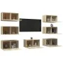 Wohnzimmermöbel-Set 7-teilig Sonoma Eiche 30,5x30x60 cm von vidaXL, TV-Möbel - Ref: Foro24-3079058, Preis: 228,30 €, Rabatt: %