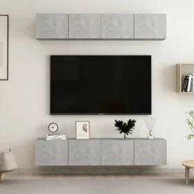 Living room furniture set 4 pieces concrete gray 80x30x30 cm by vidaXL, TV Furniture - Ref: Foro24-3079060, Price: 139,09 €, ...