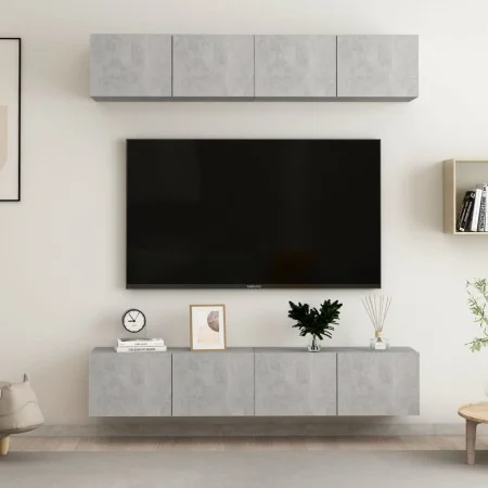 Wohnzimmermöbel-Set 4-teilig betongrau 80x30x30 cm von vidaXL, TV-Möbel - Ref: Foro24-3079060, Preis: 138,90 €, Rabatt: %