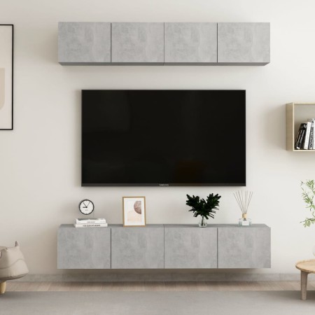 Wohnzimmermöbel-Set 4-teilig betongrau 80x30x30 cm von vidaXL, TV-Möbel - Ref: Foro24-3079060, Preis: 151,49 €, Rabatt: %