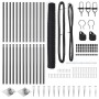 Reja con postes Gris 1.4 x 25 m Acero recubierto de PVC