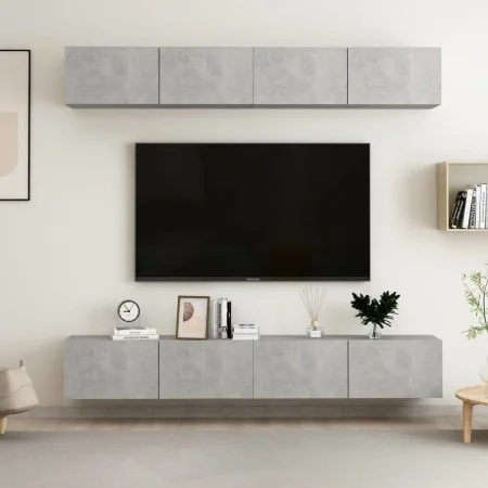 Living room furniture set 4 pieces concrete gray 100x30x30 cm by vidaXL, TV Furniture - Ref: Foro24-3079061, Price: 194,39 €,...