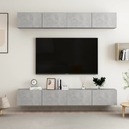 Wohnzimmermöbel-Set 4-teilig betongrau 100x30x30 cm von vidaXL, TV-Möbel - Ref: Foro24-3079061, Preis: 191,01 €, Rabatt: %