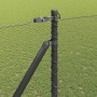 Reja con postes Gris 1.5 x 25 m Acero recubierto de PVC