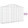 Gabionenkörbe 12 Stück Bogenform Eisen 200x30x120/140 cm von vidaXL, Töpfe und Pflanzgefäße - Ref: Foro24-3145461, Preis: 1,0...