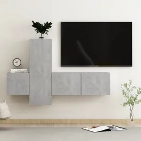 Set de muebles de salón 3 pzas madera ingeniería gris hormigón de vidaXL, Muebles TV - Ref: Foro24-3079074, Precio: 99,62 €, ...