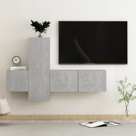 Wohnzimmermöbel-Set 3-teilig betongraues Holzwerkstoff von vidaXL, TV-Möbel - Ref: Foro24-3079074, Preis: 102,96 €, Rabatt: %
