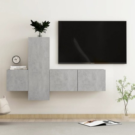 Living room furniture set 3 pieces concrete gray engineered wood by vidaXL, TV Furniture - Ref: Foro24-3079074, Price: 102,96...