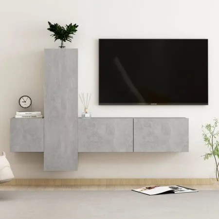 Living room furniture set 3 pieces concrete gray engineered wood by vidaXL, TV Furniture - Ref: Foro24-3079076, Price: 121,28...