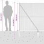 Reja con postes Gris 1.6 x 25 m Acero recubierto de PVC
