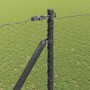 Reja con postes Gris 1.6 x 25 m Acero recubierto de PVC