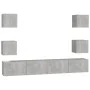 TV furniture set 6 pieces concrete gray plywood by vidaXL, TV Furniture - Ref: Foro24-3079083, Price: 183,73 €, Discount: %