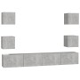 TV-Möbelset 6-teilig betongraues Sperrholz von vidaXL, TV-Möbel - Ref: Foro24-3079083, Preis: 177,08 €, Rabatt: %