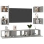 TV-Möbelset 6-teilig betongraues Sperrholz von vidaXL, TV-Möbel - Ref: Foro24-3079083, Preis: 177,08 €, Rabatt: %