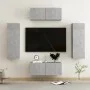 Set de muebles de salón 4 pzas madera ingeniería gris hormigón de vidaXL, Muebles TV - Ref: Foro24-3079086, Precio: 165,56 €,...
