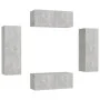 Set de muebles de salón 4 pzas madera ingeniería gris hormigón de vidaXL, Muebles TV - Ref: Foro24-3079086, Precio: 165,56 €,...