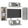 Set de muebles de salón 4 pzas madera ingeniería gris hormigón de vidaXL, Muebles TV - Ref: Foro24-3079086, Precio: 165,56 €,...