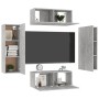 Wohnzimmermöbel-Set 4-teilig betongraues Holzwerkstoff von vidaXL, TV-Möbel - Ref: Foro24-3079086, Preis: 170,61 €, Rabatt: %