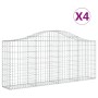 Gabionenkörbe 4 Stück Bogenform Eisen 200x30x80/100 cm von vidaXL, Töpfe und Pflanzgefäße - Ref: Foro24-3145411, Preis: 279,1...
