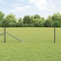 Reja con postes Gris 0.4 x 50 m Acero recubierto de PVC