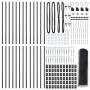 Reja con postes Gris 0.4 x 50 m Acero recubierto de PVC
