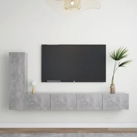 TV-Wohnzimmermöbel-Set, 3-teilig, Betongrau, Holzwerkstoff von vidaXL, TV-Möbel - Ref: Foro24-3079095, Preis: 152,06 €, Rabat...