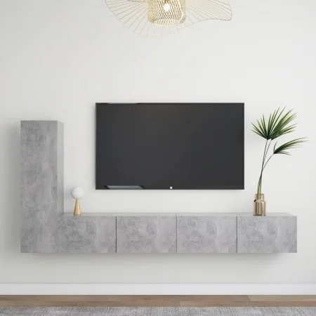TV-Wohnzimmermöbel-Set, 3-teilig, Betongrau, Holzwerkstoff von vidaXL, TV-Möbel - Ref: Foro24-3079095, Preis: 156,54 €, Rabat...