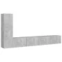 TV-Wohnzimmermöbel-Set, 3-teilig, Betongrau, Holzwerkstoff von vidaXL, TV-Möbel - Ref: Foro24-3079095, Preis: 156,54 €, Rabat...
