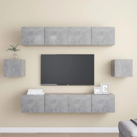 Betongraues 6-teiliges Wohnzimmermöbelset von vidaXL, TV-Möbel - Ref: Foro24-3079103, Preis: 190,39 €, Rabatt: %
