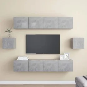 Concrete gray 6-piece living room furniture set by vidaXL, TV Furniture - Ref: Foro24-3079103, Price: 176,72 €, Discount: %