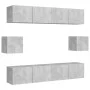 Concrete gray 6-piece living room furniture set by vidaXL, TV Furniture - Ref: Foro24-3079103, Price: 176,44 €, Discount: %