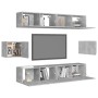 Betongraues 6-teiliges Wohnzimmermöbelset von vidaXL, TV-Möbel - Ref: Foro24-3079103, Preis: 190,39 €, Rabatt: %