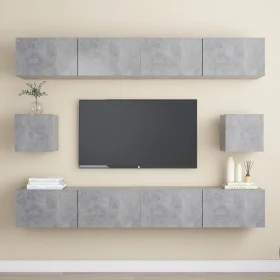 Juego de muebles de salón 6 piezas gris hormigón de vidaXL, Muebles TV - Ref: Foro24-3079104, Precio: 234,15 €, Descuento: %