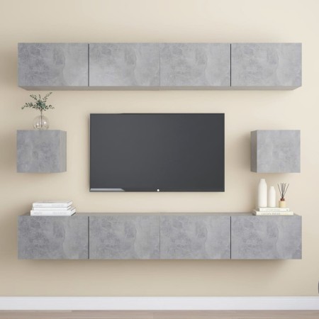 Wohnzimmermöbel-Set, 6-teilig, in Betongrau. von vidaXL, TV-Möbel - Ref: Foro24-3079104, Preis: 229,54 €, Rabatt: %
