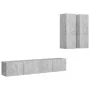 Set muebles de salón TV 4 pzas madera ingeniería gris hormigón de vidaXL, Muebles TV - Ref: Foro24-3079106, Precio: 165,33 €,...