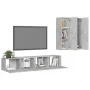 Set muebles de salón TV 4 pzas madera ingeniería gris hormigón de vidaXL, Muebles TV - Ref: Foro24-3079106, Precio: 165,33 €,...